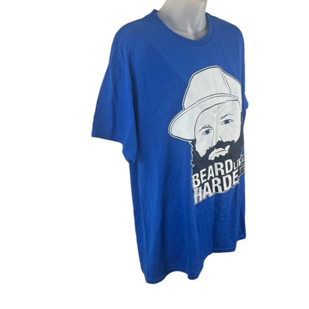 James Harden Beard Blue T-shirt Gildan Size Large Basketball OKC Thunder Playoff - Picture 7 of 8